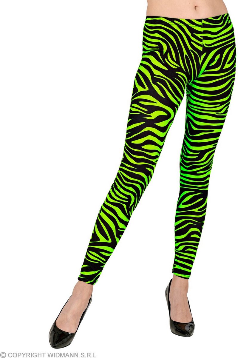 Jaren 80 & 90 Kostuum | 80s Legging Kate Neon Groen Vrouw | Large / XL | Carnaval kostuum | Verkleedkleding